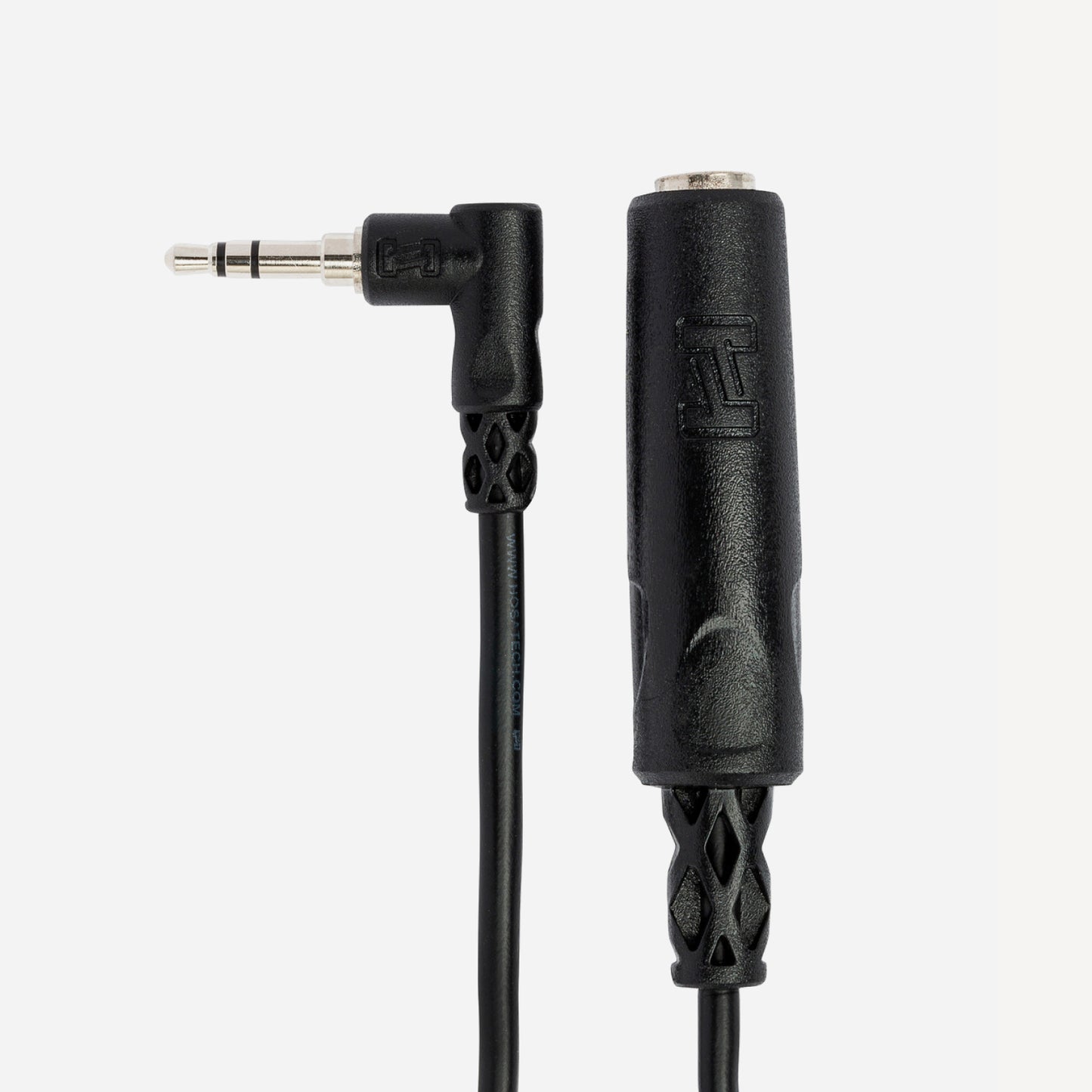 Hosa Headphone Adapter - MHE-100.5 - 1/4 in TRS to Right-angle 3.5 mm TRS