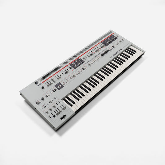 UDO Super 8 16-voice polyphonic, bitimbral analog-hybrid keyboard synthesizer, full keyboard